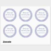 Stickers BLUE LINE KNIT 3" ronds "Hand Made" (Feuille)