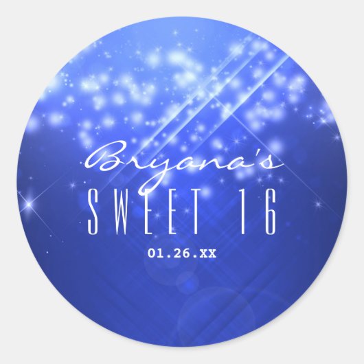 Stickers Blue Sparkle Glam Club Vibe (Devant)