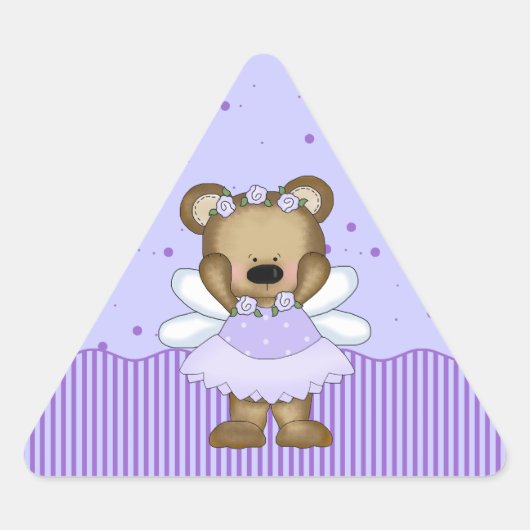 Stickers Blue Teddy Bear Fairy Princess Triangle (Devant)