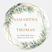 Stickers Boho aquarelle vert eucalyptus et or (Devant)