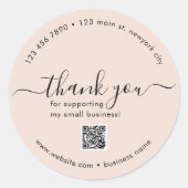 Stickers Boho Custom Merci avec code QR (Devant)