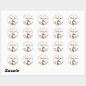 Stickers Boho Woodland Fox Baby shower rond Faveur (Feuille)