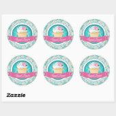 Stickers Boîte à Cupcake chic et élégant (Feuille)