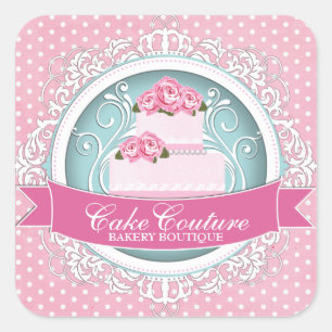 Stickers boîte à gâteau élégant