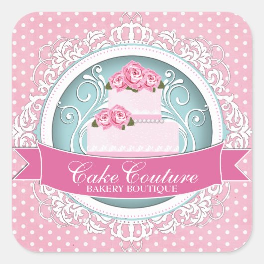 Stickers boîte à gâteau élégant (Devant)