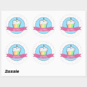 Stickers Boîte de boulangerie Rainbow Unicorn Cupc (Feuille)