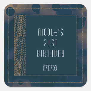 Stickers Bokeh Glam Blue & Gold Favoriser