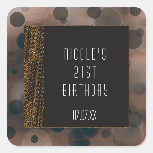 Stickers Bokeh Glam Brown Beige & Gold Favoriser (Devant)