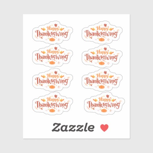 Stickers bon thanksgiving (Feuille)