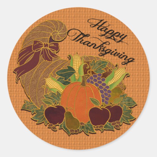 Stickers bon thanksgiving Cornucopia Orange (Devant)