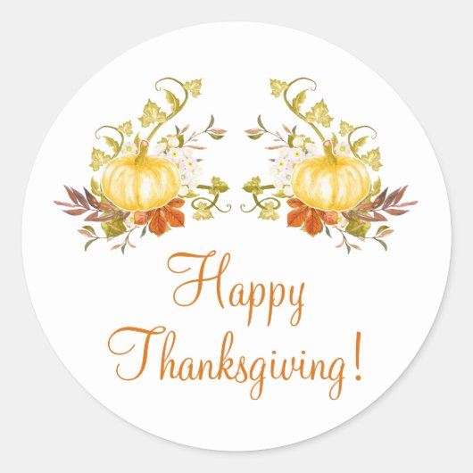 Stickers Bon thanksgiving de feuilles d'automne ci (Devant)