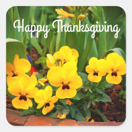 Stickers bon thanksgiving Pansy Jaune #1 (Devant)
