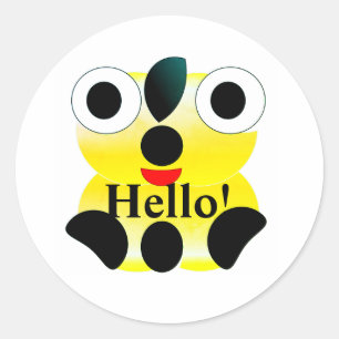 Stickers Bonjour à visage mignon