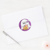 Stickers Boo Cute Black and Purple Ghost Halloween (Enveloppe)
