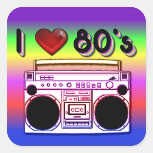 Stickers Boombox 80's Retro 80's (Devant)