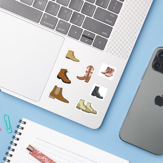 Stickers Boot Homme (Ordinateur portable avec iPhone)