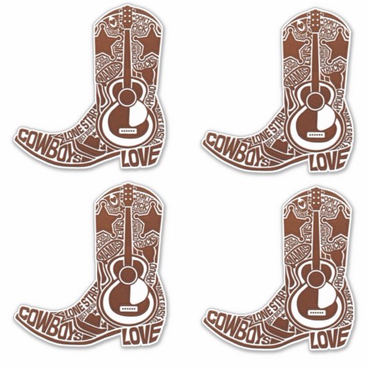 Stickers Boots Cowboy (Devant)