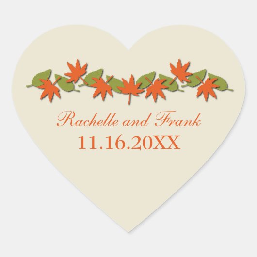 Stickers Bordure Feuilles Automne, Orange/Vert (Devant)