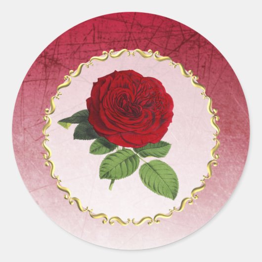 Stickers Bordure or Burgundy et Red Rose (Devant)