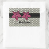 Stickers Bordure striée Fleurs Damas (Sac)