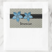 Stickers Bordure striée Fleurs Damas (Sac)