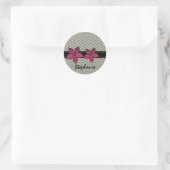 Stickers Bordure striée Fleurs Damas (Sac)