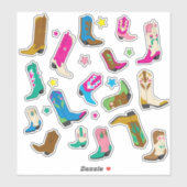 Stickers Bottes pour fille mignonne (Feuille)