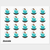 Stickers boulangerie Blue Cupcake Chocolat Brown (Feuille)