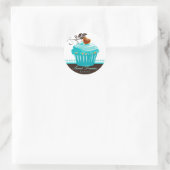 Stickers boulangerie Blue Cupcake Chocolat Brown (Sac)
