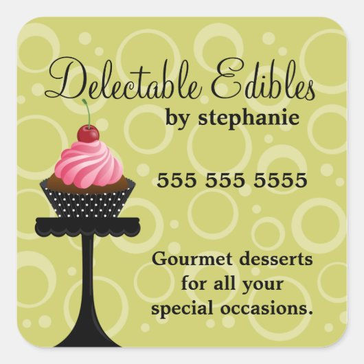 Stickers boulangerie Cupcake Cherry (Devant)