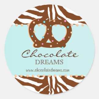 Stickers boulangerie Pretzel Chocolat Bleu 2