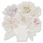 Stickers Bouquet de fleurs blanches (Devant)
