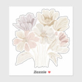 Stickers Bouquet de fleurs blanches (Feuille)