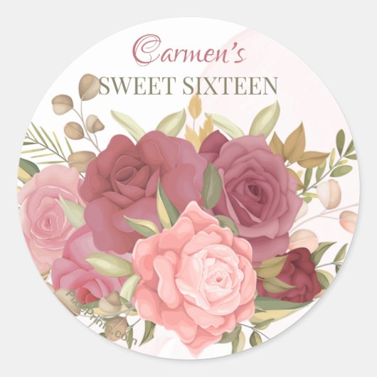 Stickers Bouquet Rose (Devant)