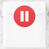 Stickers Bouton rouge et blanc Pause (Sac)