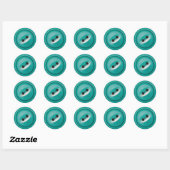 Stickers Bouton turquoise (Feuille)