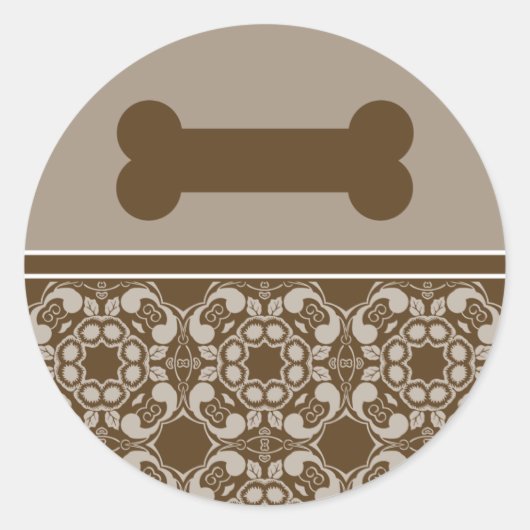 Stickers Brown élégant pour os de chien (Devant)