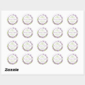 Stickers Buffet Mariage Floral Violet Vert (Feuille)