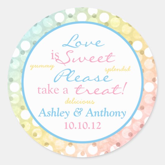 Stickers Buffet Pastel Rainbow Polka Dot Candy (Devant)