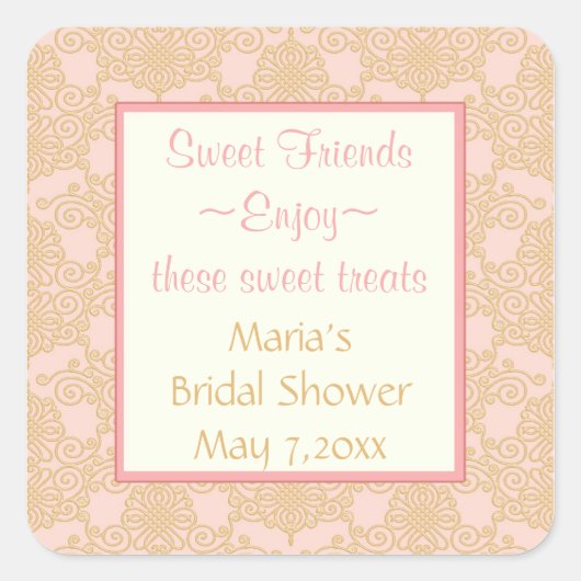 Stickers Buffet Pink Gold Filigree (Devant)