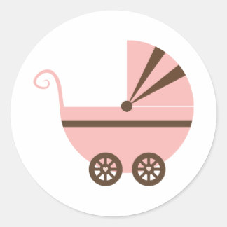 Stickers Buggy rose et Brown