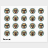 Stickers Bull Mastiff Round (Feuille)