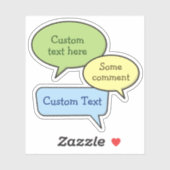 Stickers bulles de la parole de couleur (Feuille)