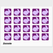 Stickers Bunny Pâques Polka Violet Point Silhouett (Feuille)