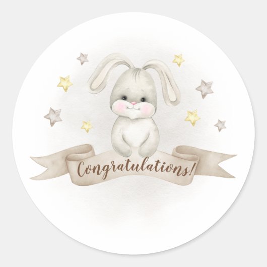 stickers bunny unisex mignonette félicitations (Devant)