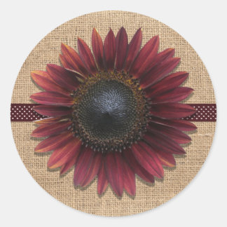 Stickers - Burlap et Bordeaux Tournesol