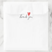 stickers business ronds Merci avec coeur rouge (Sac)