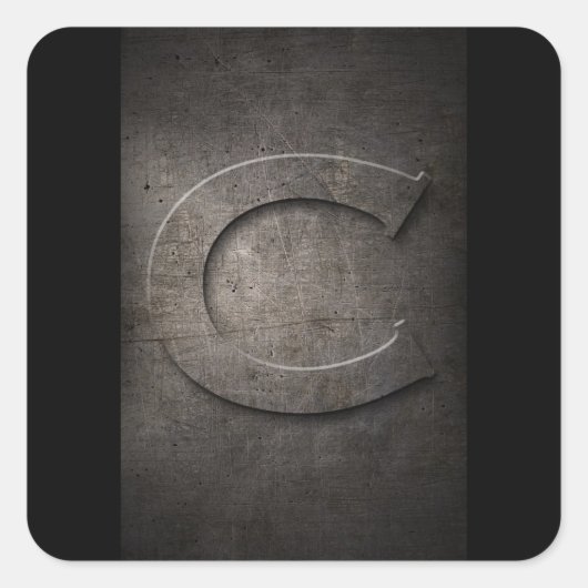 Stickers C Monogramme métallique (Devant)