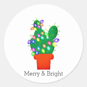 Stickers Cactus de Noël mignons et brillants