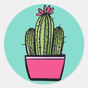Stickers Cactus Rose Pot mignon